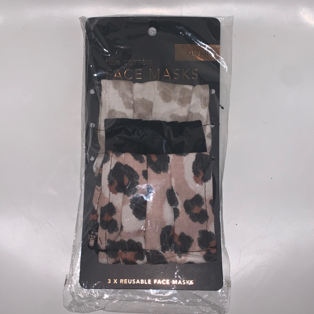 Kit-Sch 100% Cotton Reusable Face Maks 3 Count